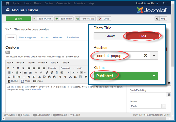 Module Custom HTML Published Module Custom HTML Published
